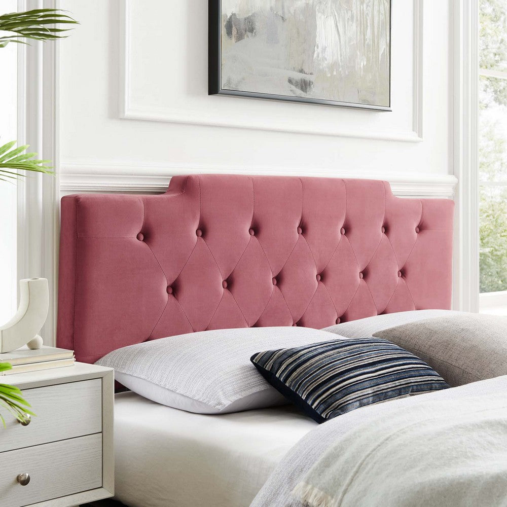 Modway Juliet Tufted Performance Velvet Headboard Twin Dusty Rose MDY-MOD-6184-DUS