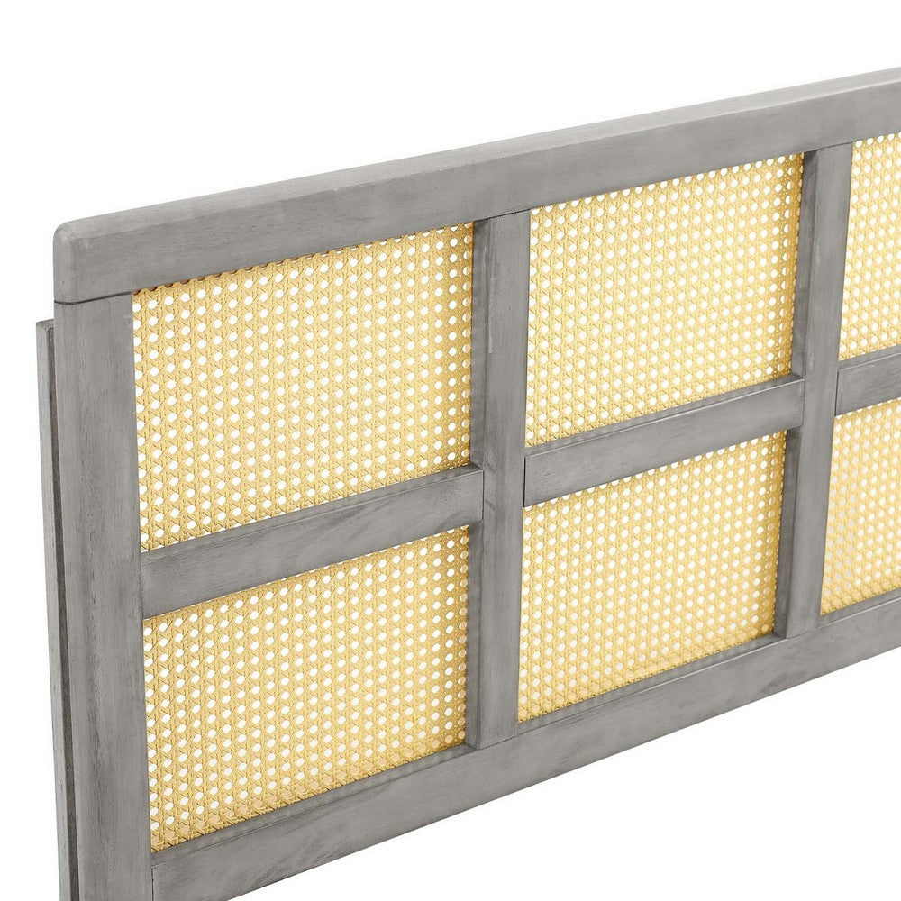 Luana Cane Full Headboard by Modway| Gray