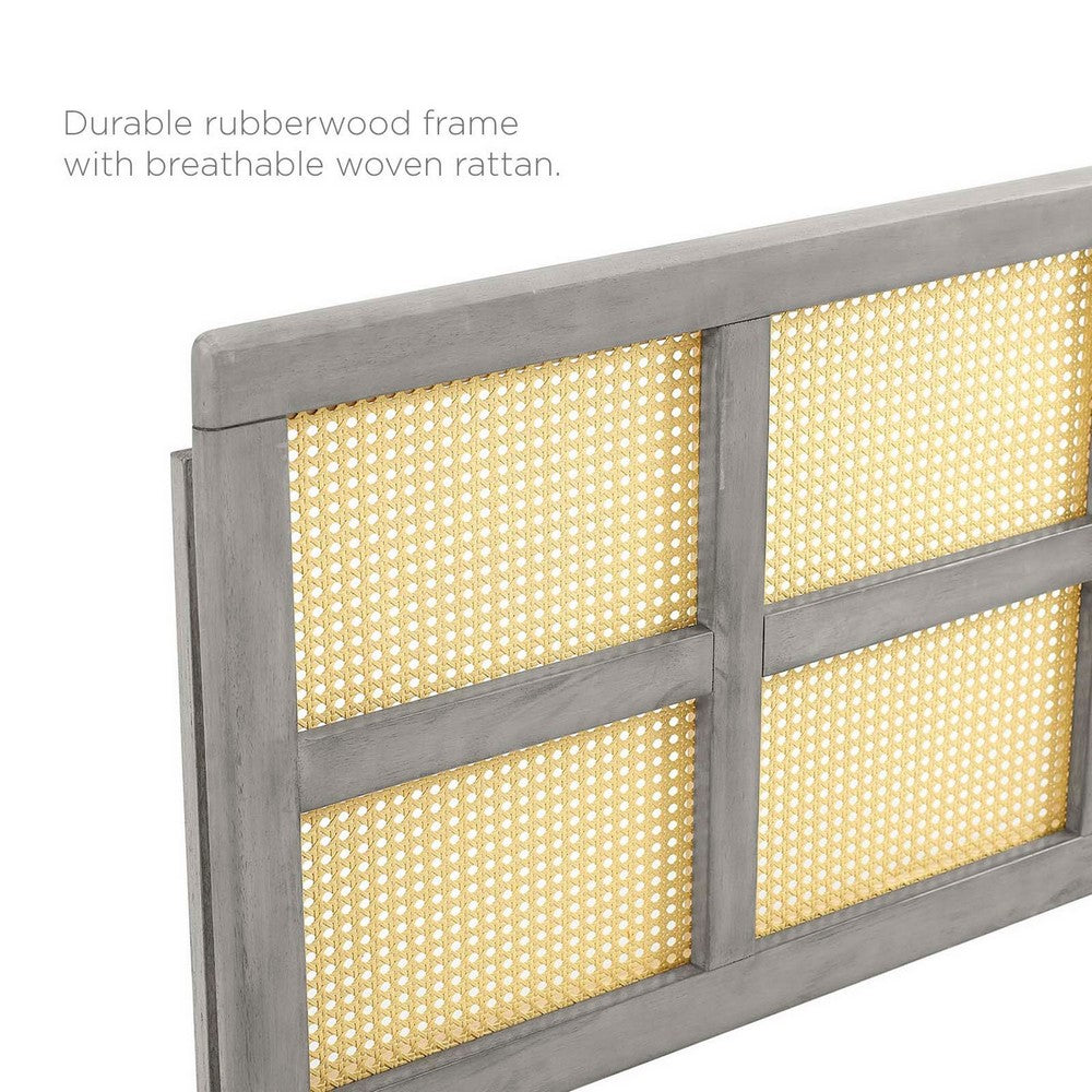 Luana Cane Full Headboard by Modway| Gray