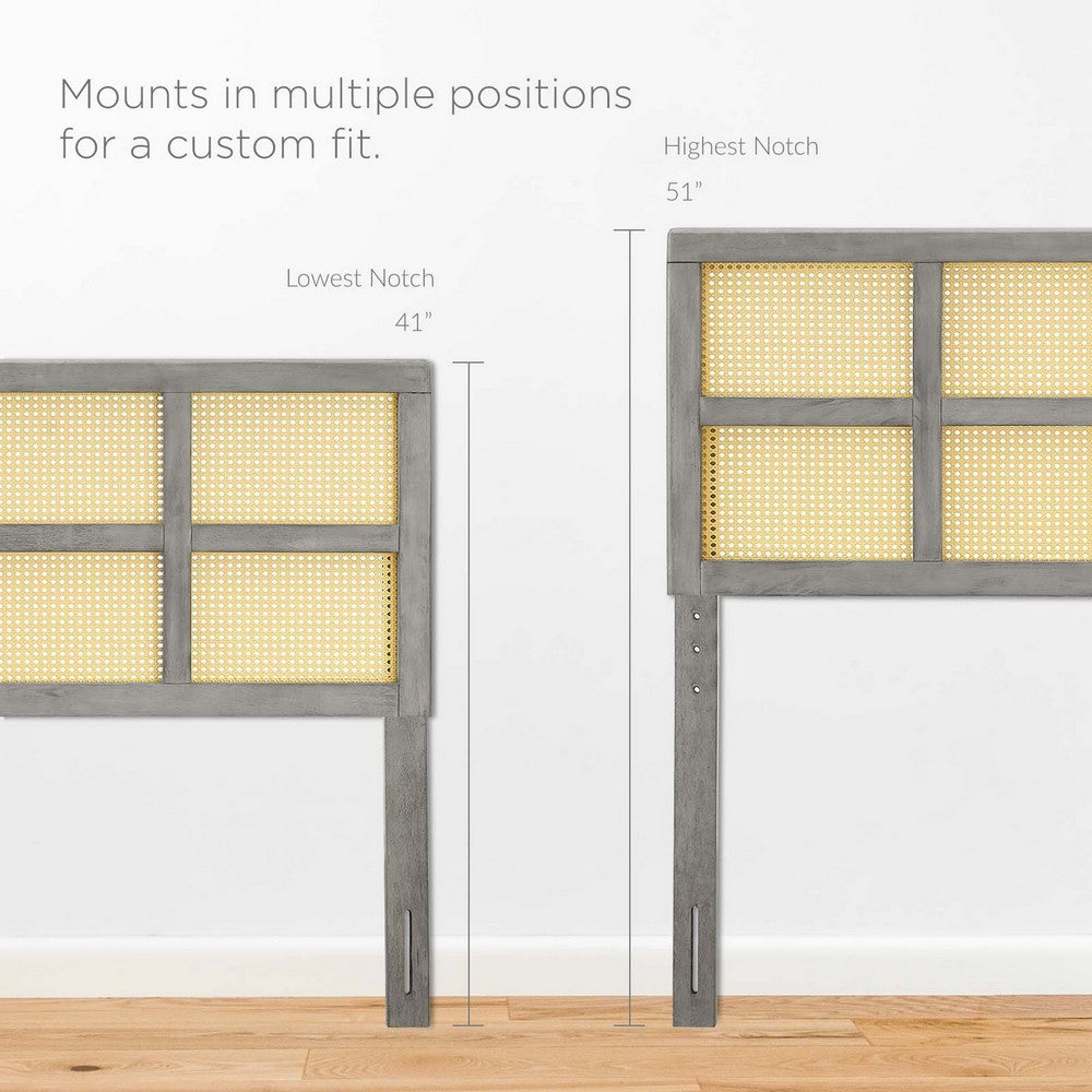 Luana Cane Full Headboard by Modway| Gray