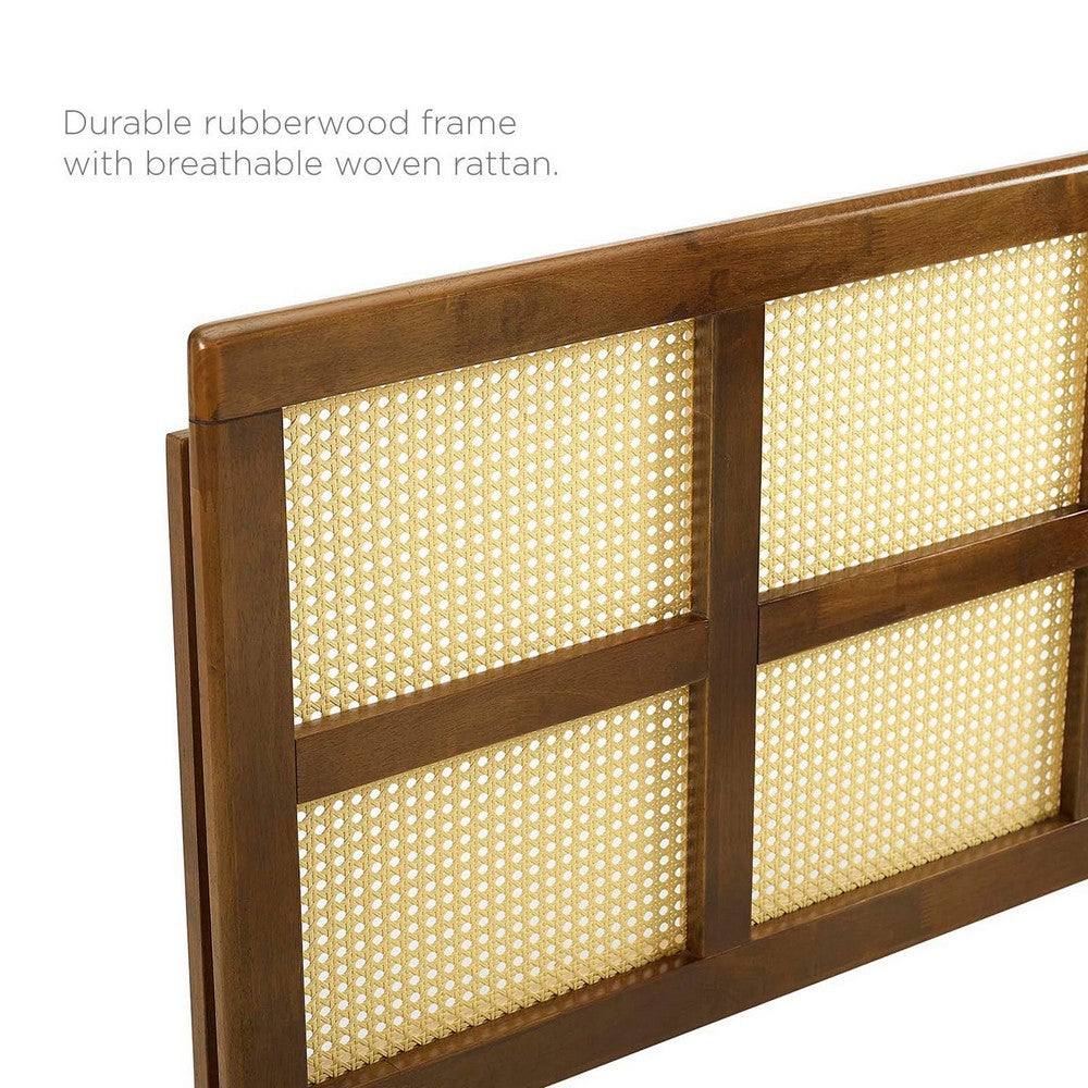 Luana Cane Full Headboard by Modway| Brown