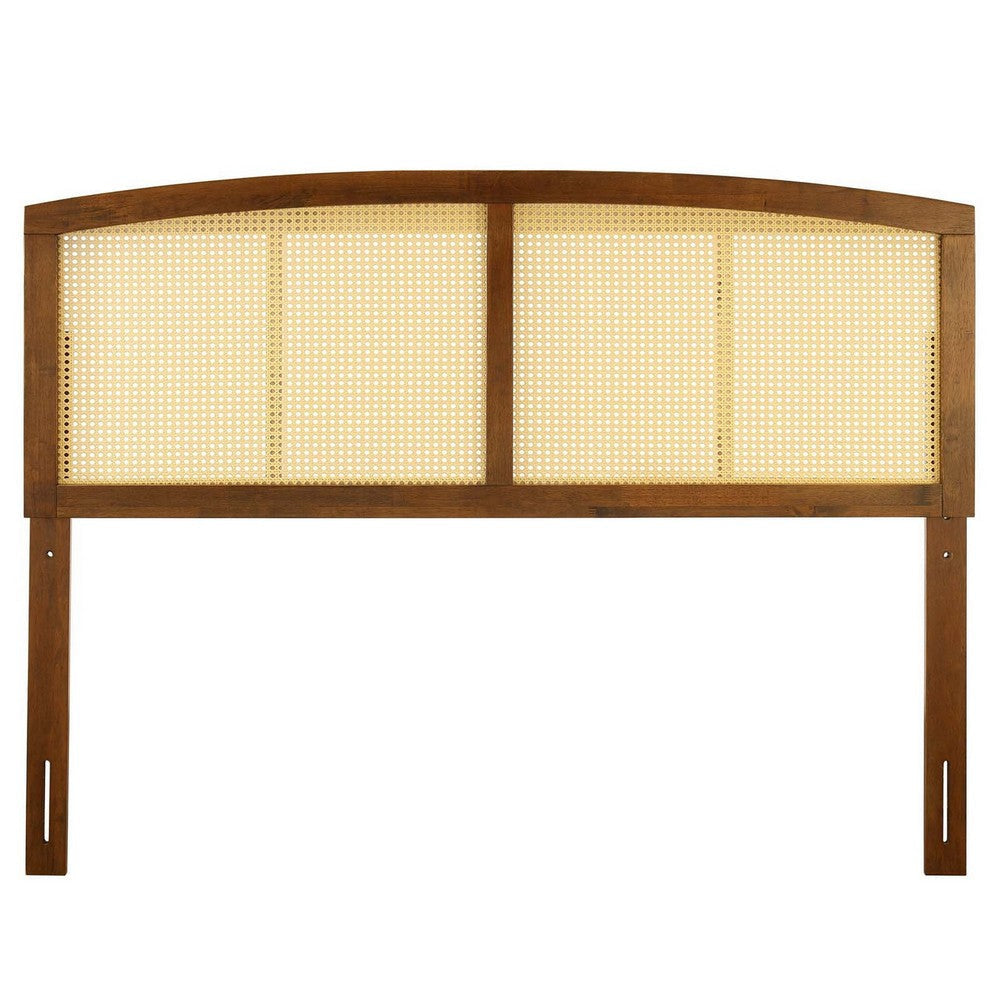 Modway Halcyon Cane Woven Rattan Full Headboard in Walnut MDY-MOD-6203-WAL