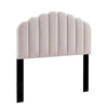 Modway Veronique Channel Tufted Performance Velvet Upholstered Twin Headboard in Pink