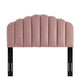 Modway Veronique Channel Tufted Performance Velvet Upholstered Full/Queen Headboard in Dusty Rose