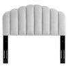 Modway Veronique Channel Tufted Performance Velvet Upholstered Full/Queen Headboard in Light Gray MDY-MOD-6207-LGR