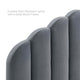 Modway Veronique Channel Tufted Performance Velvet Upholstered California King Headboard in Charcoal MDY-MOD-6208-CHA