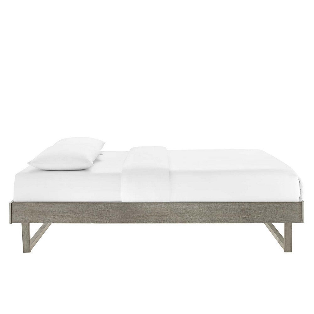 Billie Wood Full Platform Bed Frame by Modway| Gray