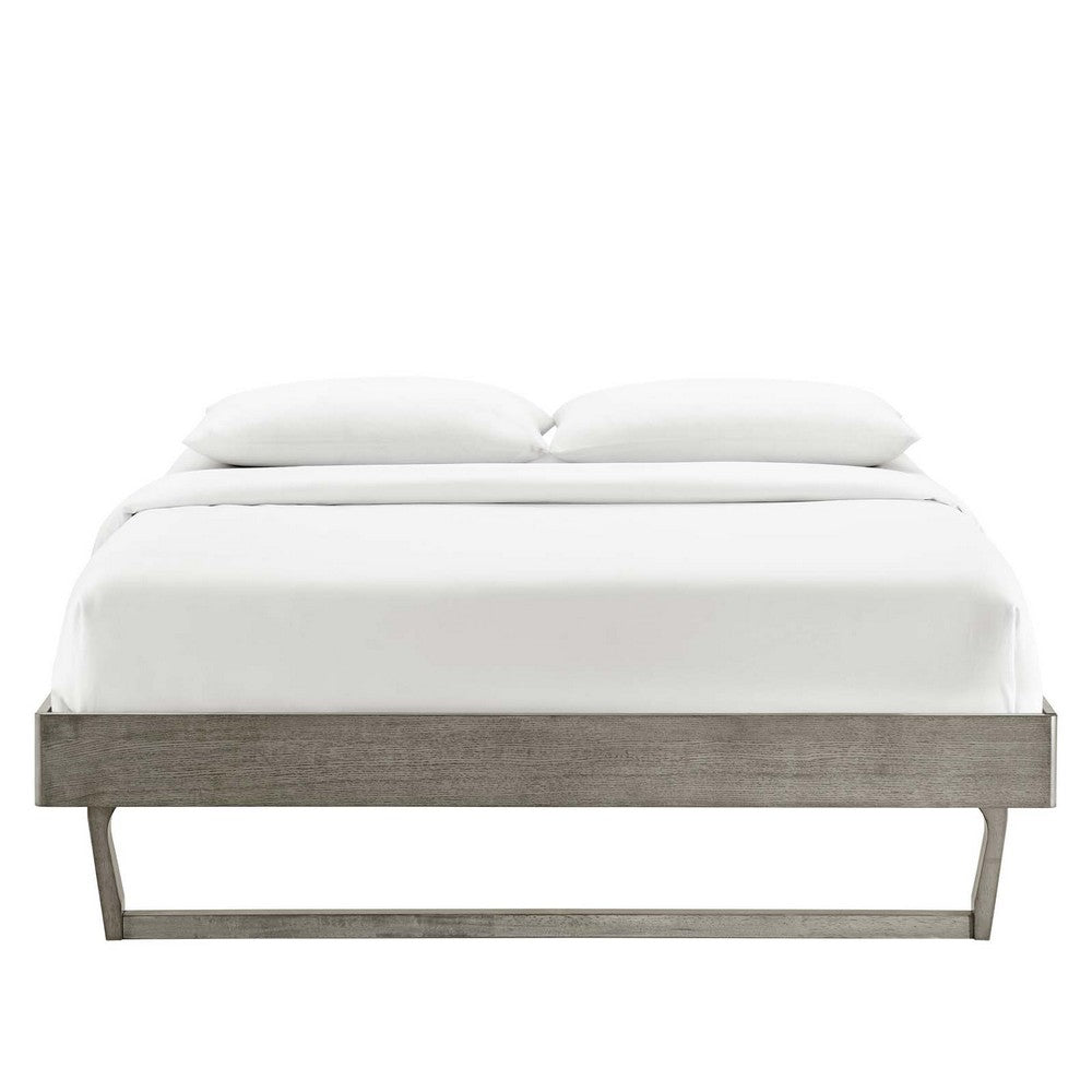 Billie Wood Full Platform Bed Frame by Modway| Gray