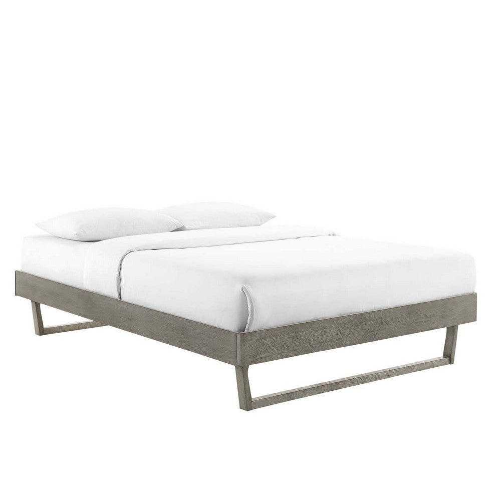 Billie Wood Full Platform Bed Frame by Modway| Gray