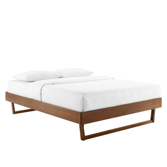 Modway MOD-6213-WAL Billie Full Wood Platform Bed Frame, Walnut