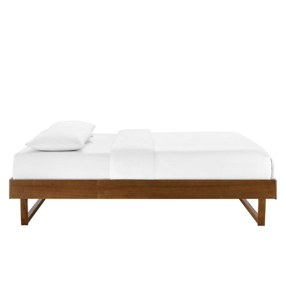 Modway MOD-6213-WAL Billie Full Wood Platform Bed Frame Walnut MDY-MOD-6213-WAL