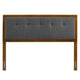 Modway Draper Tufted Full Fabric and Wood Headboard in Walnut Charcoal MDY-MOD-6225-WAL-CHA