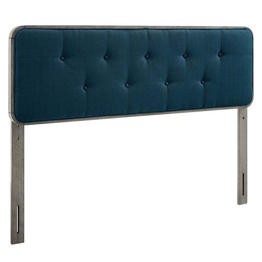 Modway Collins Tufted Twin Fabric and Wood Headboard in Gray Azure