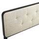 Modway MOD-6233-BLK-BEI Collins Tufted Full Fabric and Wood Headboard Black Beige MDY-MOD-6233-BLK-BEI