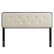 Modway MOD-6234-BLK-BEI Collins Tufted Queen Fabric and Wood Headboard Black Beige