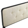 Modway MOD-6234-BLK-BEI Collins Tufted Queen Fabric and Wood Headboard Black Beige