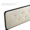 Modway MOD-6234-BLK-BEI Collins Tufted Queen Fabric and Wood Headboard Black Beige