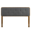 Modway MOD-6234-WAL-CHA Collins Tufted Queen Fabric and Wood Headboard Walnut Charcoal MDY-MOD-6234-WAL-CHA