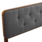 Modway MOD-6234-WAL-CHA Collins Tufted Queen Fabric and Wood Headboard Walnut Charcoal MDY-MOD-6234-WAL-CHA