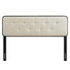 Modway MOD-6235-BLK-BEI Collins Tufted King Fabric and Wood Headboard Black Beige MDY-MOD-6235-BLK-BEI