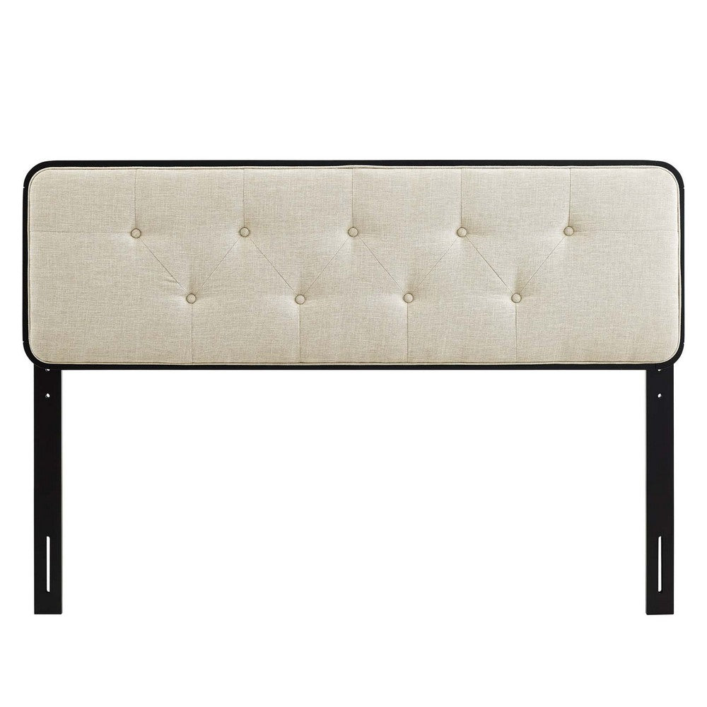 Collins Tufted King Fabric and Wood Headboard - No Shipping Charges
