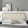 Modway MOD-6235-BLK-BEI Collins Tufted King Fabric and Wood Headboard, Black Beige