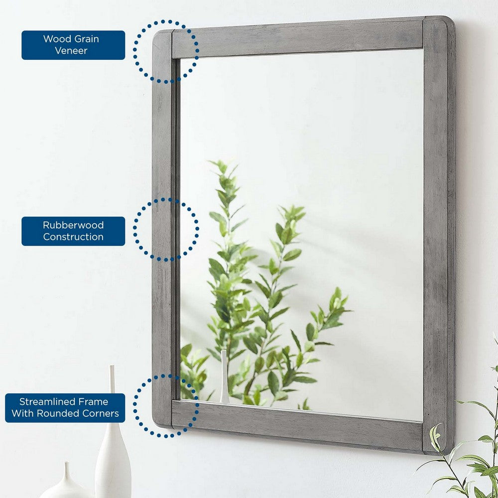 Georgia Wood Mirror by Modway| Gray