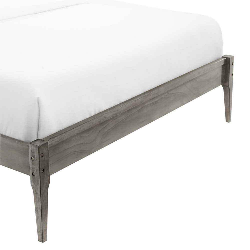 June Wood Full Platform Bed Frame by Modway| Gray