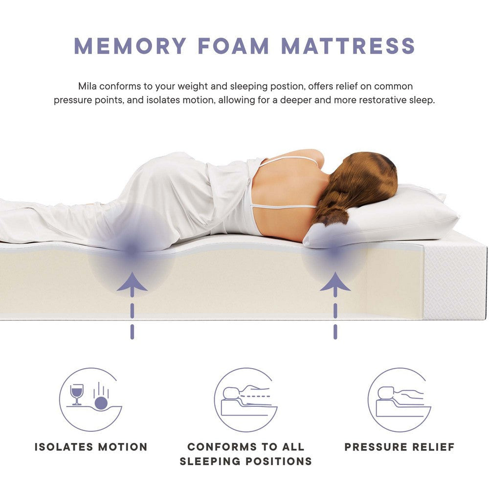 Modway Mila Firm 10’’ Fiberglass Free Memory Foam Queen Mattress MDY-MOD-6262-WHI
