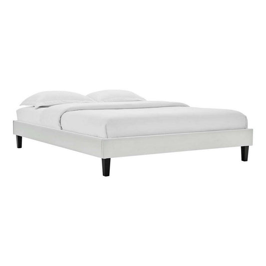 Reign King Performance Velvet Platform Bed Frame  - No Shipping Charges