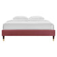 Harlow Twin Performance Velvet Platform Bed Frame - No Shipping Charges