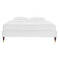 Modway MOD-6269-WHI Harlow Full Performance Velvet Platform Bed Frame White MDY-MOD-6269-WHI