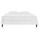 Modway MOD-6269-WHI Harlow Full Performance Velvet Platform Bed Frame White MDY-MOD-6269-WHI