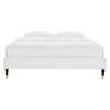 Modway MOD-6269-WHI Harlow Full Performance Velvet Platform Bed Frame White MDY-MOD-6269-WHI