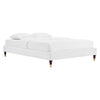 Modway MOD-6269-WHI Harlow Full Performance Velvet Platform Bed Frame, White