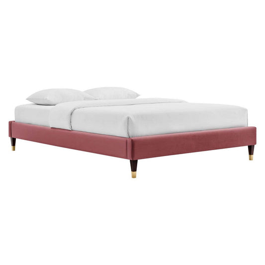 Harlow Queen Performance Velvet Platform Bed Frame  - No Shipping Charges