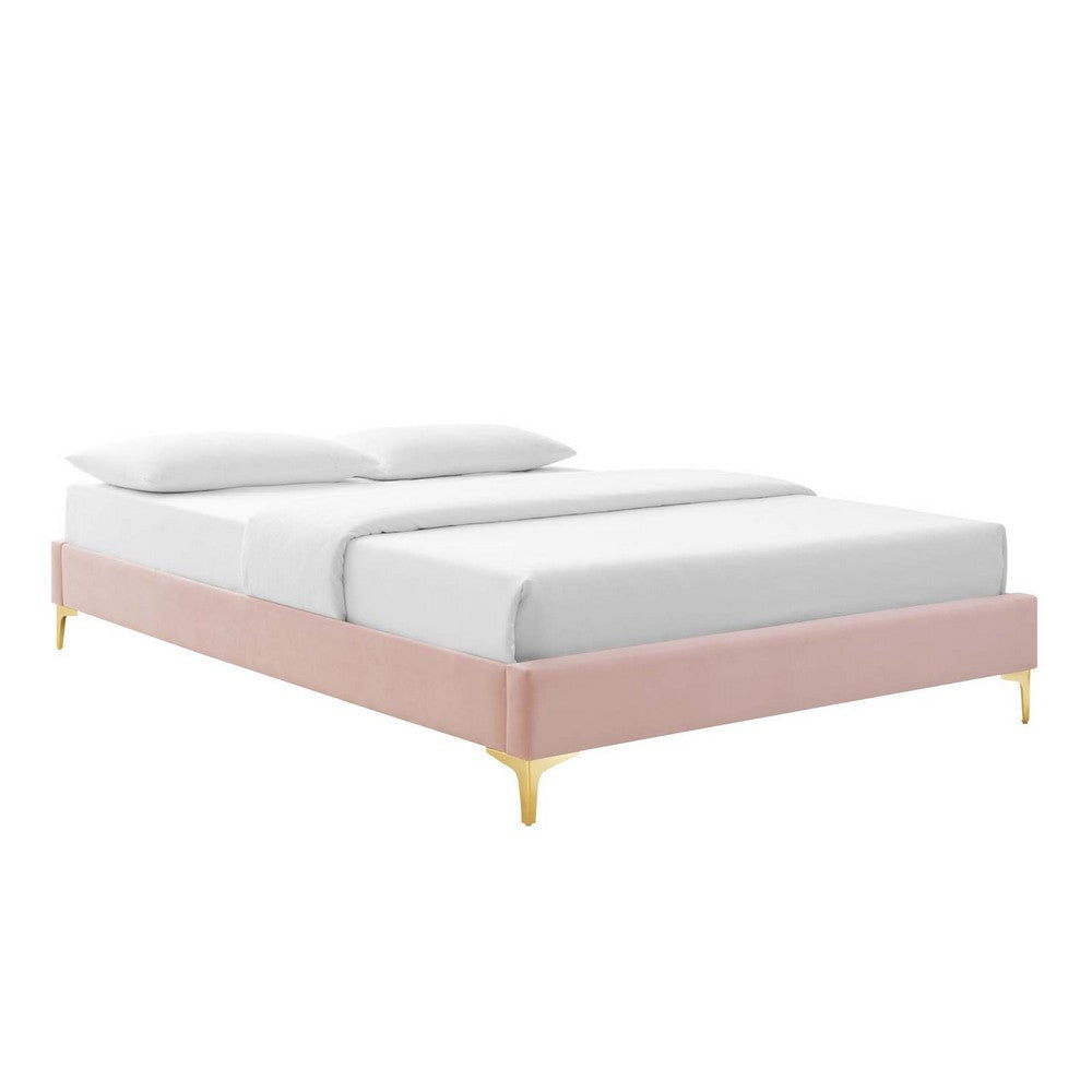 Modway MOD-6275-PNK Sutton Queen Performance Velvet Bed Frame, Pink