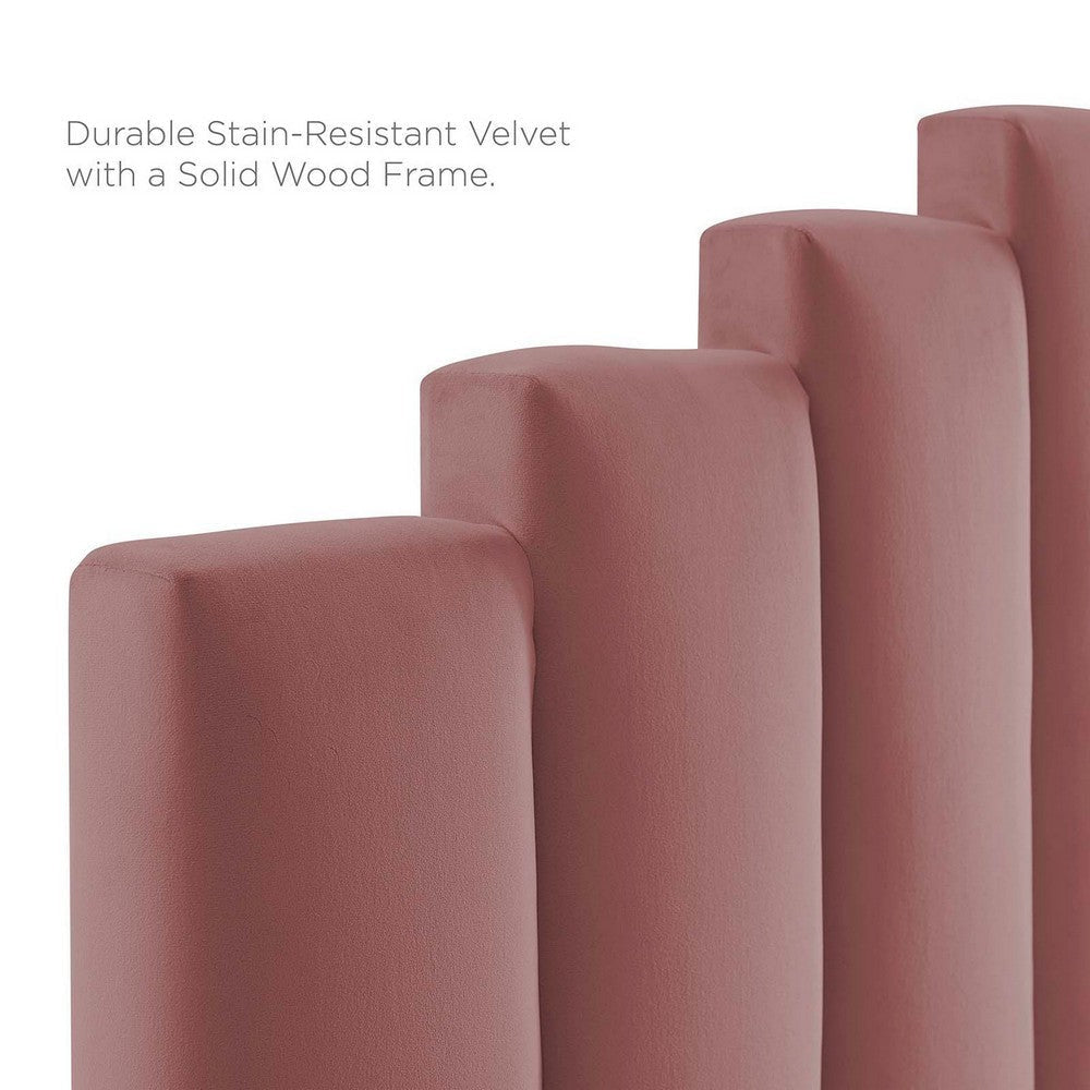 Modway Noelle Performance Velvet Headboard King/California King Dusty Rose MDY-MOD-6278-DUS