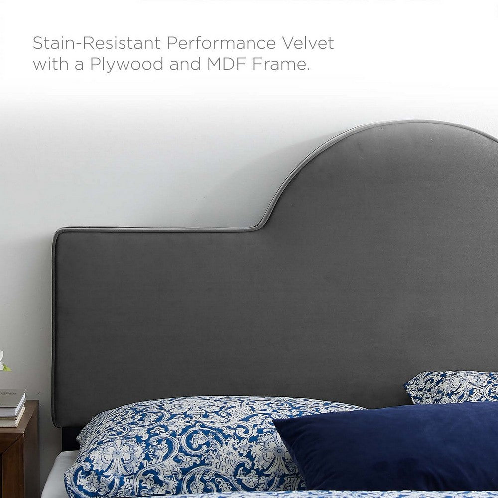 Dawn Performance Velvet Full/Queen Headboard by Modway| Gray