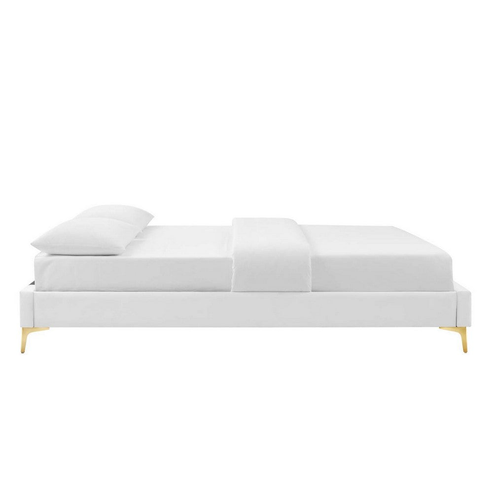 Sutton Performance Velvet Twin Bed Frame by Modway| White