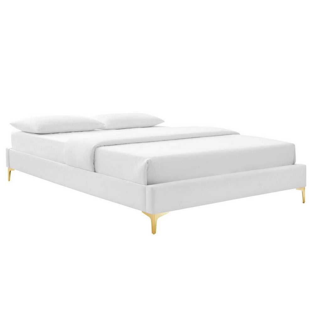 Sutton Performance Velvet Twin Bed Frame by Modway| White