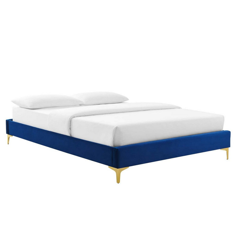 Modway MOD-6306-NAV Sutton Full Performance Velvet Bed Frame, Navy