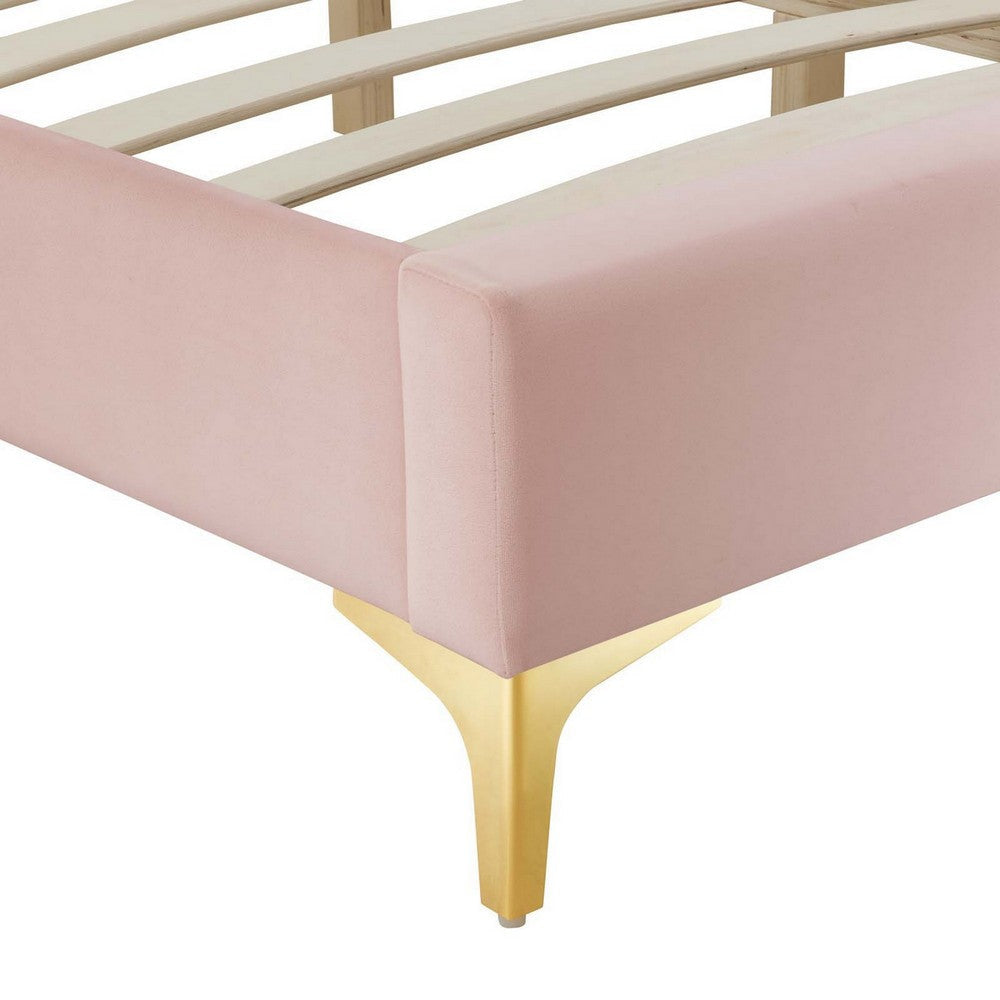 Modway MOD-6306-PNK Sutton Full Performance Velvet Bed Frame Pink MDY-MOD-6306-PNK