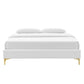 Modway MOD-6306-WHI Sutton Full Performance Velvet Bed Frame White MDY-MOD-6306-WHI