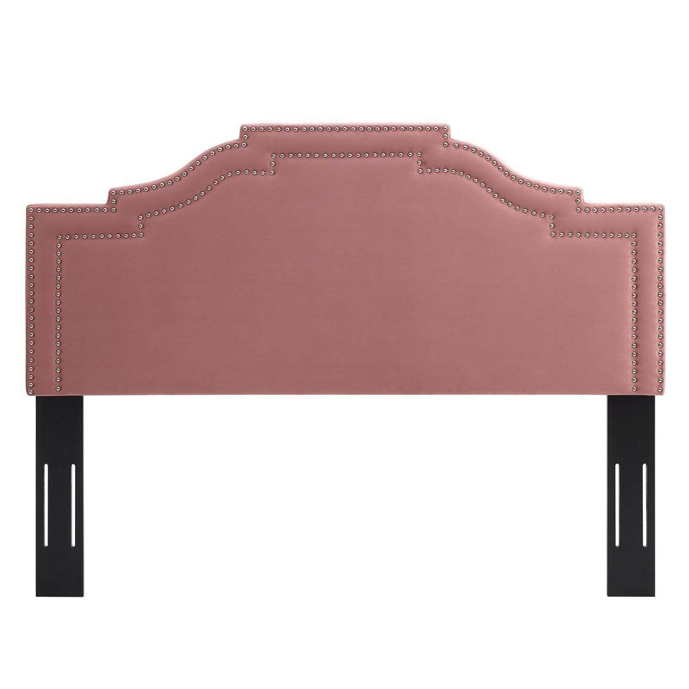 Modway Lucia Performance Velvet Headboard with Nailhead Detail Full/Queen Dusty Rose MDY-MOD-6312-DUS