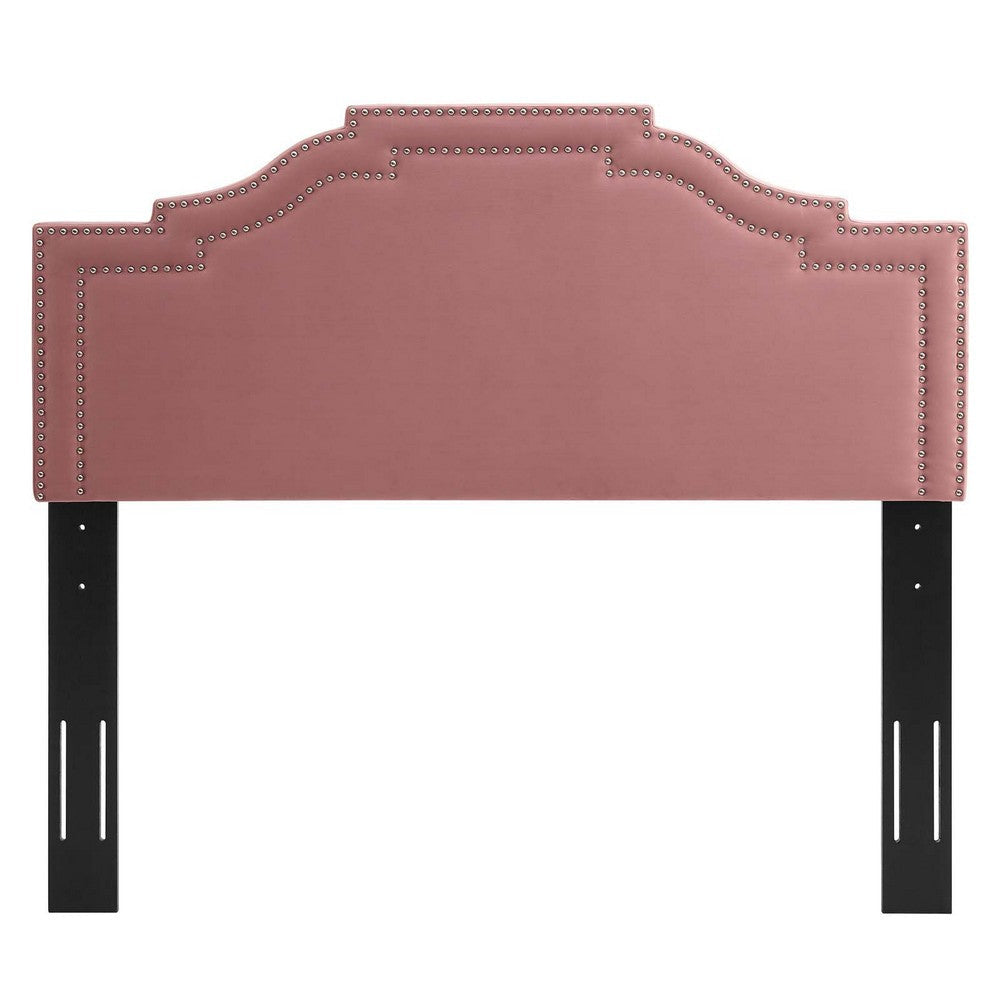 Modway Lucia Performance Velvet Headboard with Nailhead Detail Full/Queen Dusty Rose MDY-MOD-6312-DUS