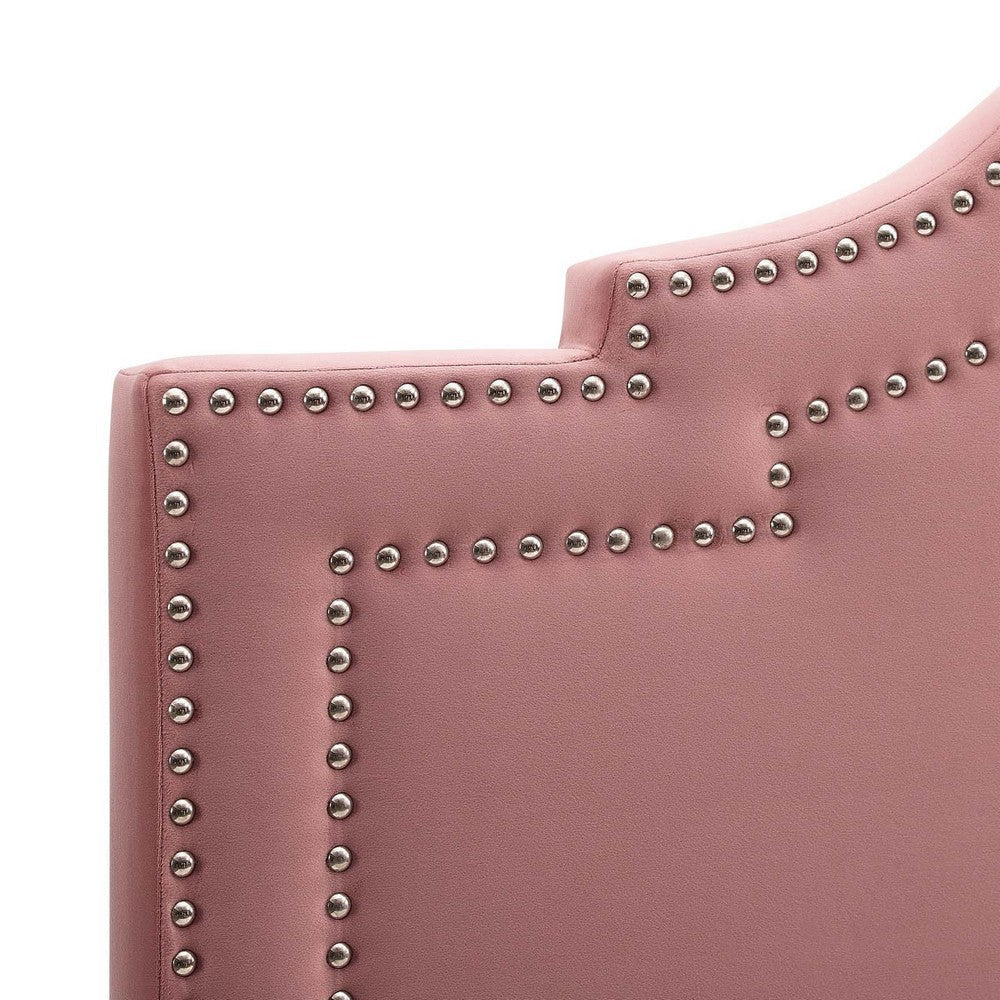 Modway Lucia Performance Velvet Headboard with Nailhead Detail Full/Queen Dusty Rose MDY-MOD-6312-DUS