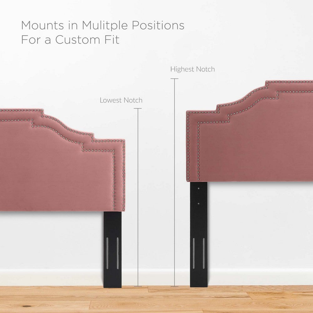 Modway Lucia Performance Velvet Headboard with Nailhead Detail Full/Queen Dusty Rose MDY-MOD-6312-DUS