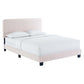 Modway Celine Channel Tufted Performance Velvet Bed, Queen, Pink