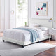 Celine Channel Tufted Performance Velvet Queen Bed by Modway| White